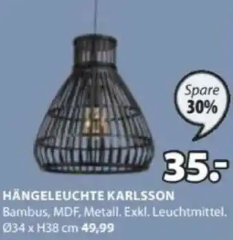 JYSK Hängeleuchte Karlsson Angebot