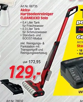 Zgonc Akku- Hartbodenreiniger CLEANEXXO Solo Angebot