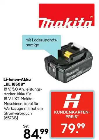 Hellweg Li-Ionen-Akku „BL 1850B Angebot