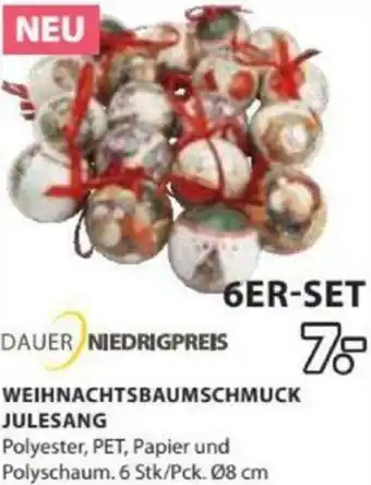JYSK Weihnachtsbaumschmuck Julesang Angebot