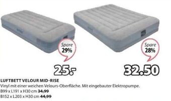 JYSK Luftbett Velour Mid-Rise B152 x L203 x H30 Cm Angebot