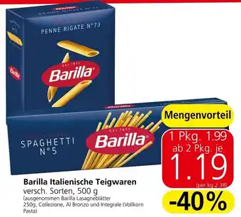 Eurospar Barilla Italienische Teigwaren Angebot
