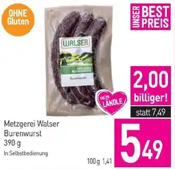 Sutterlüty Metzgerei Walser Burenwurst Angebot