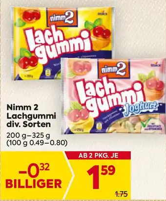 Billa Nimm 2 Lachgummi div. Sorten Angebot
