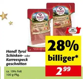 Nah&Frisch Handl Tyrol Schinken- oder Karreespeck geschnitten Angebot