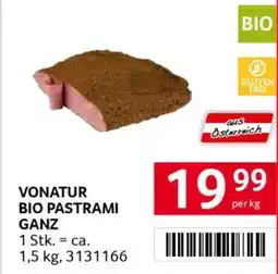 Transgourmet Vonatur bio pastrami ganz Angebot