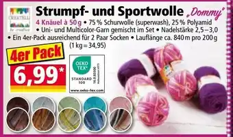 Norma Strumpf und sportwolle Angebot