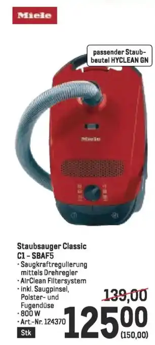 Metro Staubsauger Classic C1-SBAF5 Angebot