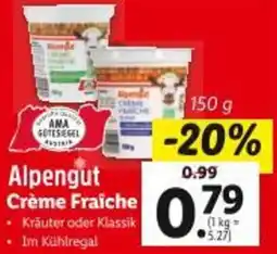 Lidl Alpengut Crème Fraîche Angebot