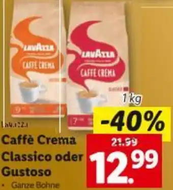 Lidl Caffè Crema Classico oder Gustoso Angebot