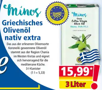 Norma Minos Griechisches Olivenöl Nativ Extra 3 Liter Angebot