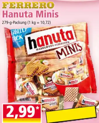 Norma Ferrero Hanuta Minis 279 g Angebot
