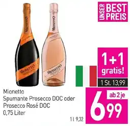 Sutterlüty Mionetto Spumante Prosecco DOC oder Prosecco Rosé DOC Angebot