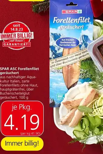 Spar SPAR ASC Forellenfilet geräuchert Angebot