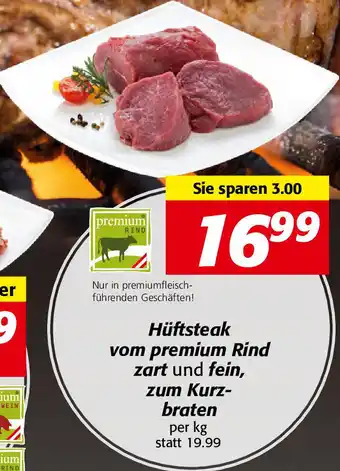 Nah&Frisch Hüftsteak Vom Premium rind Zart Kurz Braten Angebot