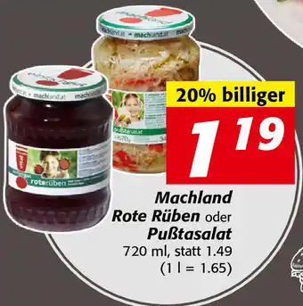 Nah&Frisch Machland Rote Rüben Oder Pußtasalat 720 ml Angebot