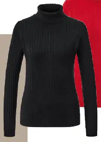 Tchibo Eduscho Gerippter Rollkragenpullover, schwarz Angebot