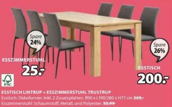 JYSK Esstisch Lintrup+ Esszimmerstuhl Trustrup Angebot