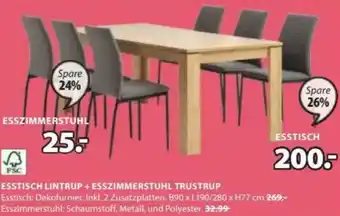 JYSK Esstisch Lintrup+ Esszimmerstuhl Trustrup Angebot