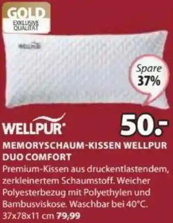 JYSK Memoryschaum-Kissen Wellpur Duo Comfort Angebot