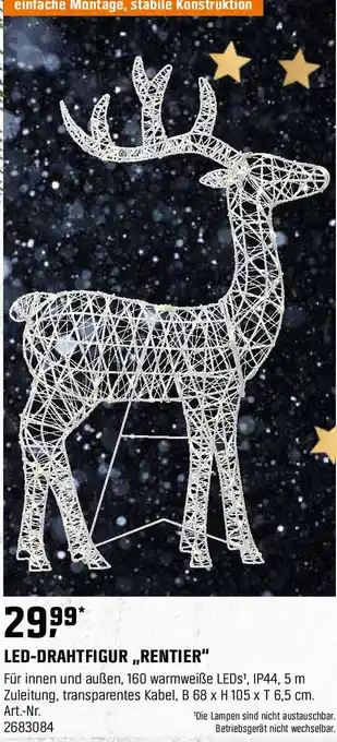 OBI LED Drahtfigur Rentier Angebot