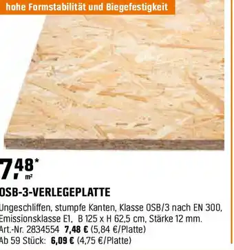 OBI Osb-3-Verlegeplatte Angebot