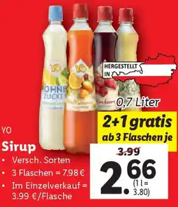 Lidl YO Sirup Angebot