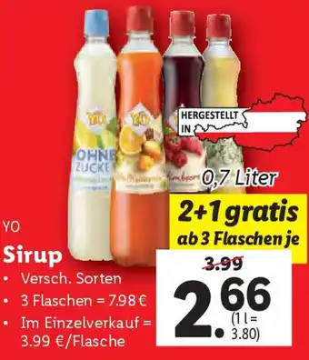 Lidl YO Sirup Angebot