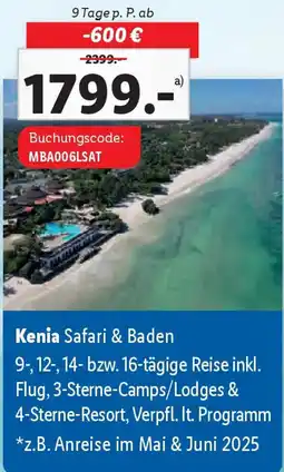 Lidl Kenia Safari & Baden Angebot