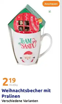 Action Weihnachtsbecher mit Pralinen Angebot