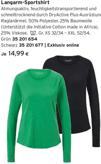 Tchibo Eduscho Langarm-Sportshirt Angebot