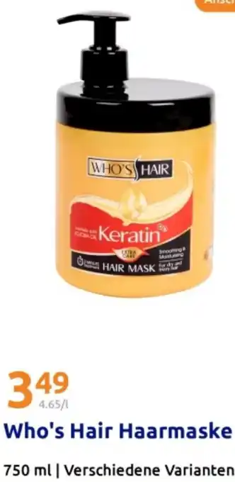 Action Who's Hair Haarmaske Angebot