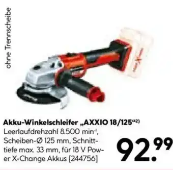 Hellweg Akku-Winkelschleifer „AXXIO 18/125 Angebot