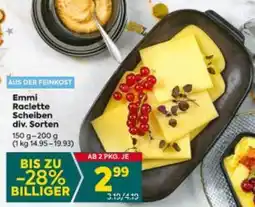 Billa Emmi Raclette Scheiben div. Sorten Angebot