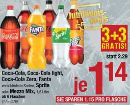 Maximarkt Coca-Cola, Coca-Cola light, Coca-Cola Zero, Fanta verschiedene Sorten, Sprite oder Mezzo Mix Angebot