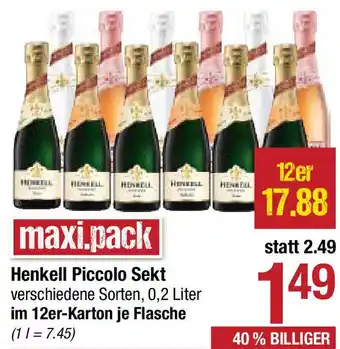 Maximarkt Henkell Piccolo Sekt Angebot