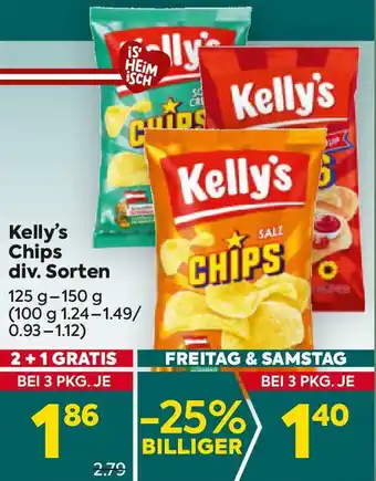 Billa Kelly's Chips div. Sorten Angebot