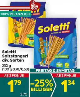 Billa Soletti Salzstangerl div. Sorten Angebot