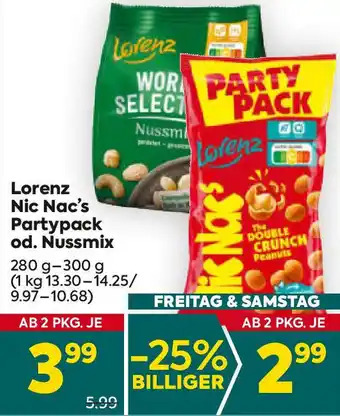 Billa Lorenz Nic Nac's Partypack od. Nussmix Angebot
