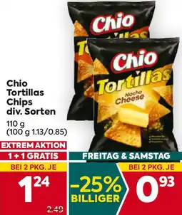 Billa Chio Tortillas Chips div. Sorten Angebot