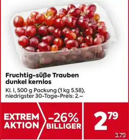 Billa Fruchtig-süße Trauben dunkel kernlos Angebot