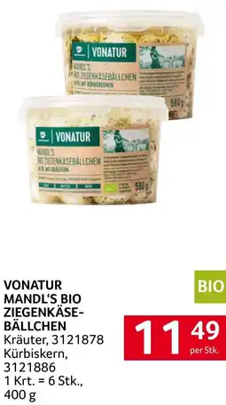Transgourmet Vonatur mandl's bio ziegenkäse- bällchen Angebot