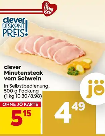 Billa Minutensteak vom Schwein Angebot