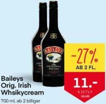 MPreis Baileys Orig. Whiskycream 700 ml Angebot