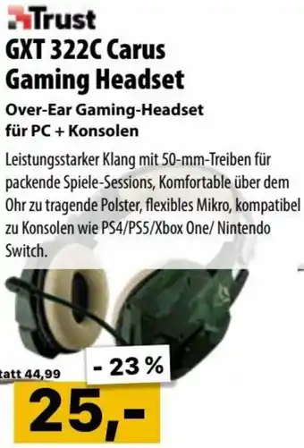 Cosmos Trust GXT 322C Carus Gaming Headset Angebot