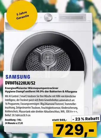 Cosmos Samsung DV80T6220LH/S2 Angebot