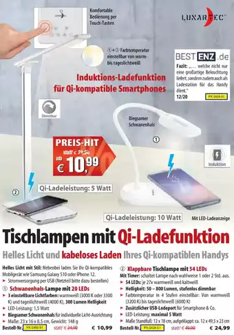 Pearl Tischlampen mit Qi-Ladefunktion Angebot