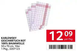 Transgourmet Karlowsky geschirrtuch rot 100% baumwolle Angebot