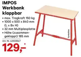 Lagerhaus Impos werkbank klappbar Angebot