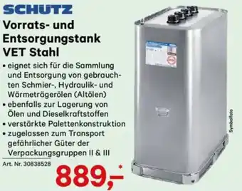 Lagerhaus Vorrats- und Entsorgungstank VET Stahl Angebot